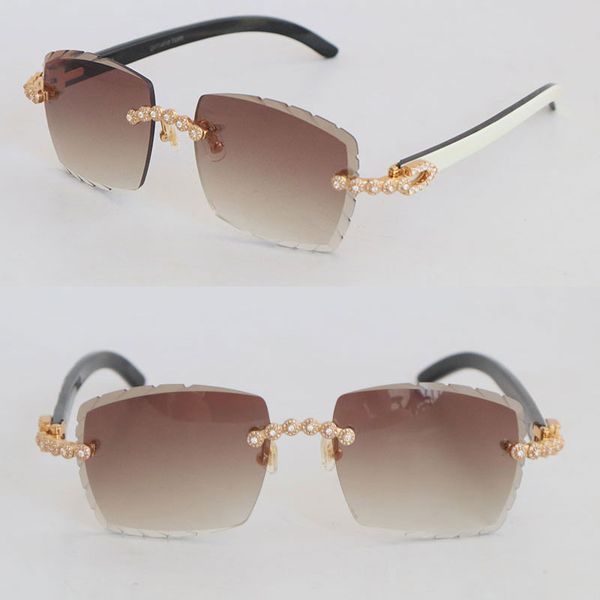 model hand-made luxury diamond set rimless sunglasses womans white inside black buffalo horn men 3524012 carved lens sun glasses male and fe, White;black
model hand-made luxury diamond set rimless sunglasses womans white inside black buffalo horn men 3524012 carved lens sun glasses male and fe, White;black