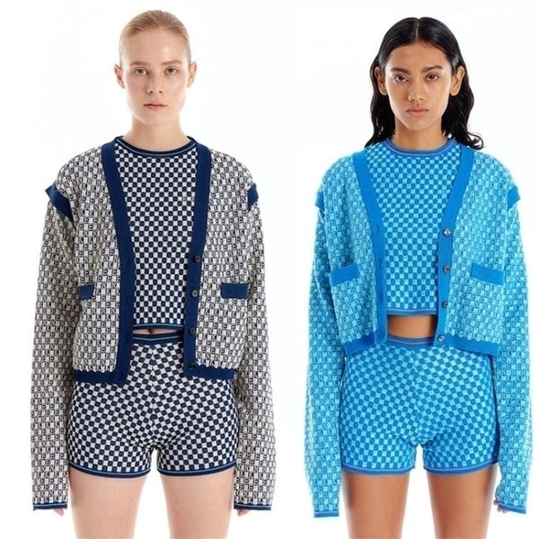 women's two piece pants eenk spring and summer jacquard knitted threepiece round neck shortsleeved plaid shorts suit 220926, White
women's two piece pants eenk spring and summer jacquard knitted threepiece round neck shortsleeved plaid shorts suit 220926, White