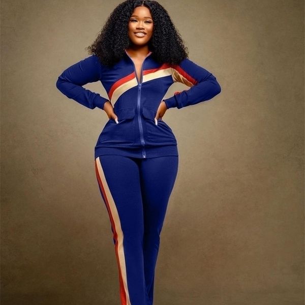 women's two piece pants color block patchwork striped tracksuit women autumn winter zipper long sleeve set casual sport suits 220926, White
women's two piece pants color block patchwork striped tracksuit women autumn winter zipper long sleeve set casual sport suits 220926, White
