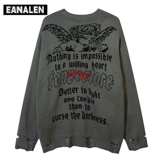 men's sweaters harajuku vintage hole jumper knit sweater men's winter gothic letter angel oversized sweater thick grandpa ugly swe, White;black
men's sweaters harajuku vintage hole jumper knit sweater men's winter gothic letter angel oversized sweater thick grandpa ugly swe, White;black