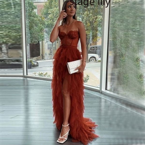 party dresses burnt orange tiered ruffly tulle evening dresses high low lace sweetheart sleeveless sweep train formal party gowns 220923, White;black
party dresses burnt orange tiered ruffly tulle evening dresses high low lace sweetheart sleeveless sweep train formal party gowns 220923, White;black