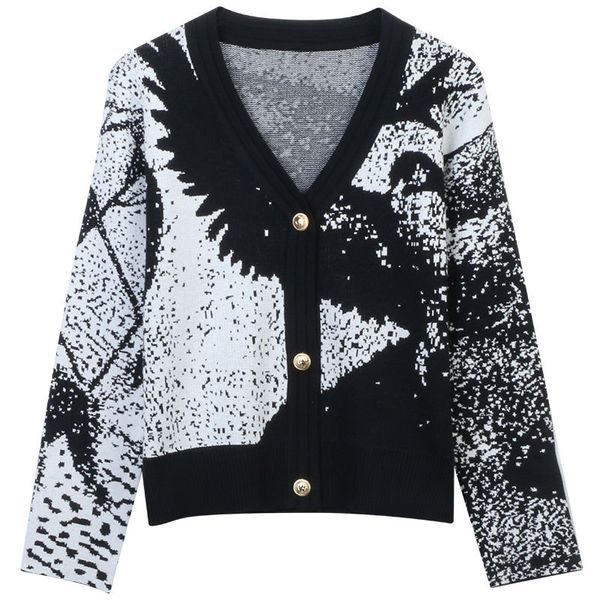 901 2022 runway autumn brand same style t shirt v neck long sleeve cardigan women's sweaters mingmei, White;black
901 2022 runway autumn brand same style t shirt v neck long sleeve cardigan women's sweaters mingmei, White;black