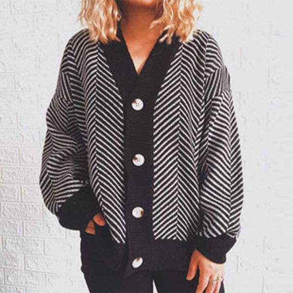 women's sweaters argyle striped v-neck knit cardigan sweater women single breasted long sleeve loose cardigans female 2021 autumn ladie, White;black
women's sweaters argyle striped v-neck knit cardigan sweater women single breasted long sleeve loose cardigans female 2021 autumn ladie, White;black