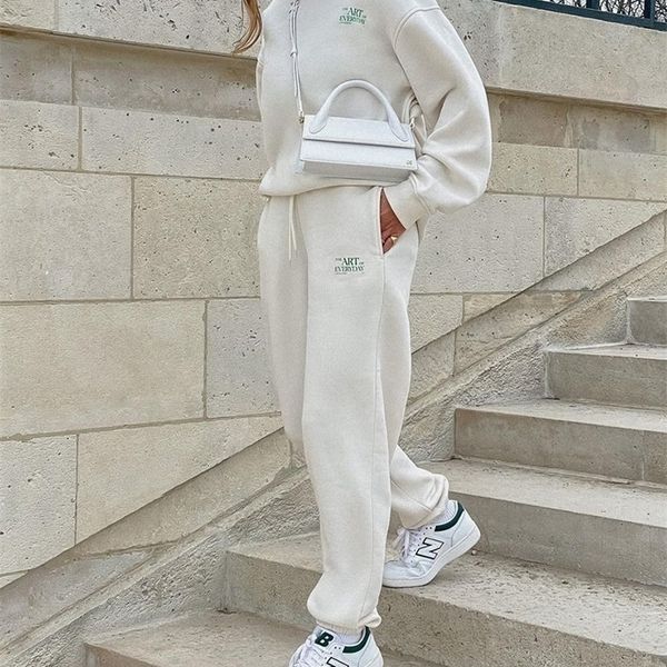 women's two piece pants wotwoy winter fleece tracksuit 2 sets women solid thick oneck print sweatshirt and drawstring trouser female lo, White
women's two piece pants wotwoy winter fleece tracksuit 2 sets women solid thick oneck print sweatshirt and drawstring trouser female lo, White