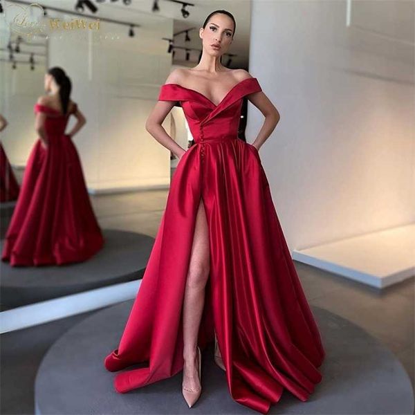 party dresses burgundy a line evening dress long party gowns elegant satin prom dresses button high slit formal christmas robe de soiree 220, White;black
party dresses burgundy a line evening dress long party gowns elegant satin prom dresses button high slit formal christmas robe de soiree 220, White;black