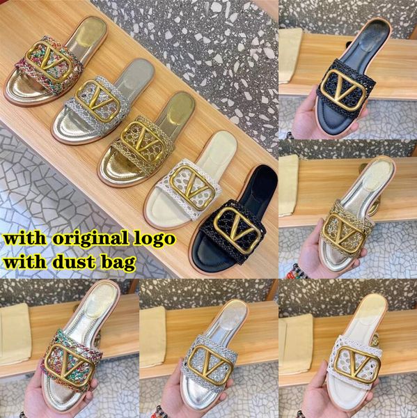designer slipper 2022 summer new knitted fashion brand slippers casual flat bottom versatile flat belt outwear holiday beach sandals 35-42, Black
designer slipper 2022 summer new knitted fashion brand slippers casual flat bottom versatile flat belt outwear holiday beach sandals 35-42, Black