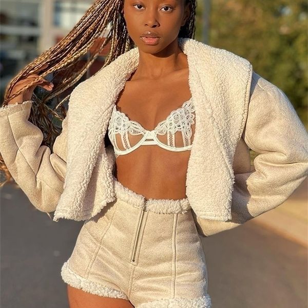 women's two piece pants weird puss wool warmth autumn 2 set women tracksuit causal cardigan jacketzipper shorts streetwear slim matchin, White
women's two piece pants weird puss wool warmth autumn 2 set women tracksuit causal cardigan jacketzipper shorts streetwear slim matchin, White