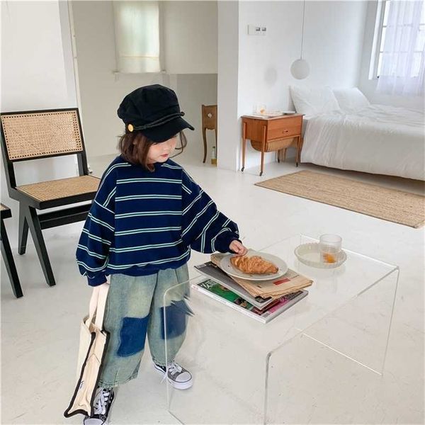 pullover autumn winter boys and girls loose long sleeve striped sweatshirts kids thicken casual clothes warm 220924, Blue
pullover autumn winter boys and girls loose long sleeve striped sweatshirts kids thicken casual clothes warm 220924, Blue