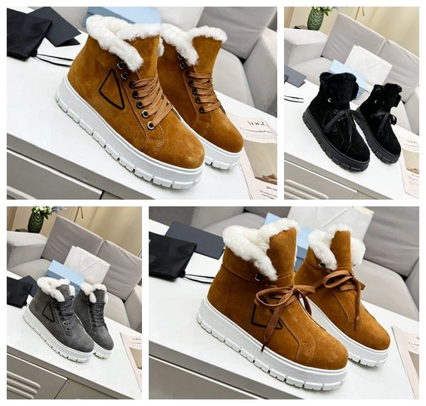 2022 designer womens plush warm furry boots fur integrated winter shoes woman fluff antiskid thick bottom wool snow boot brown rubber high m, Black
2022 designer womens plush warm furry boots fur integrated winter shoes woman fluff antiskid thick bottom wool snow boot brown rubber high m, Black
