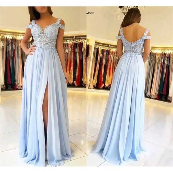 party dresses sky blue evening dresses long side split off shoulder lace appliques prom party gowns wedding guest maid of honor dress 220923, White;black
party dresses sky blue evening dresses long side split off shoulder lace appliques prom party gowns wedding guest maid of honor dress 220923, White;black