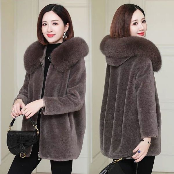 women s fur faux women autumn winter real coat female natural hooded sherpa shearling jacket ladies warm wool outwear hiver b719 220926, Black
women s fur faux women autumn winter real coat female natural hooded sherpa shearling jacket ladies warm wool outwear hiver b719 220926, Black