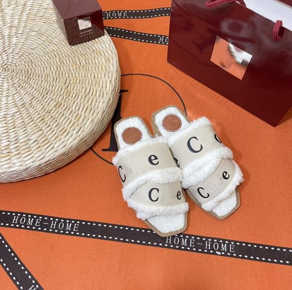 new classic women's sheep skin trim printed canvas flat casual slides, Black 
new classic women's sheep skin trim printed canvas flat casual slides, Black