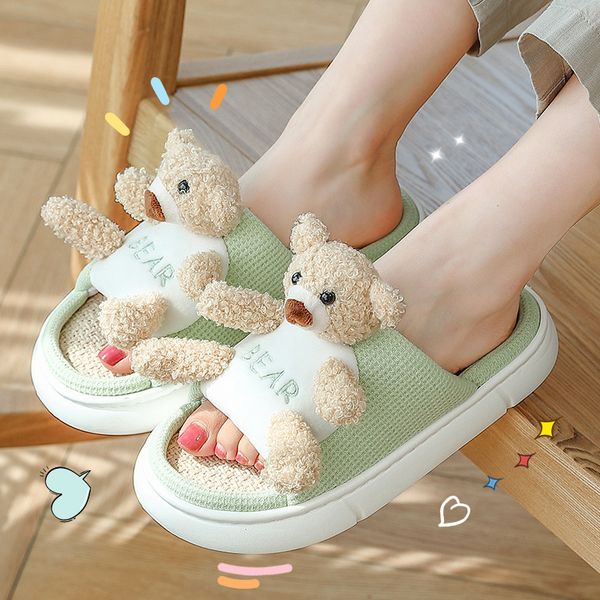 slippers funny cartoon bear designer home women slippers spring breathable floor mute couples cotton shoes indoor ladies flax slides 220926, Black
slippers funny cartoon bear designer home women slippers spring breathable floor mute couples cotton shoes indoor ladies flax slides 220926, Black