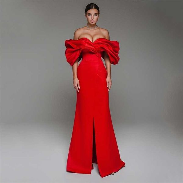 party dresses classic red mermaid prom dresses off the shoulder ruched pleat satin party gowns sweep train front slit evening dress 220923, White;black
party dresses classic red mermaid prom dresses off the shoulder ruched pleat satin party gowns sweep train front slit evening dress 220923, White;black