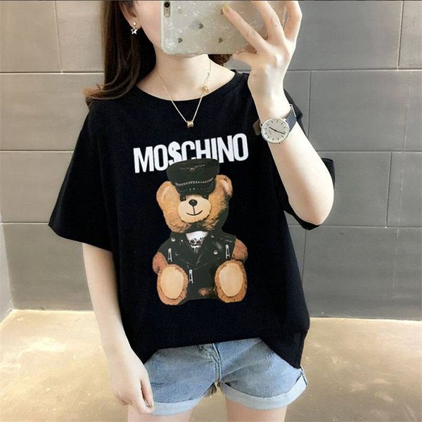 women's t-shirt letter print t shirts black fashion designer summer bear tshirt 100% cotton short sleeve tee mens clothes t-shirt for w, White
women's t-shirt letter print t shirts black fashion designer summer bear tshirt 100% cotton short sleeve tee mens clothes t-shirt for w, White