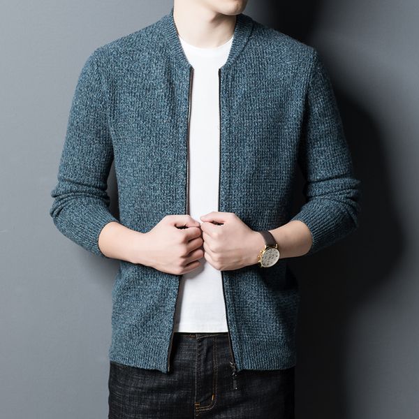 men's sweaters autumn and winter 100% pure wool zipper knitted cardigan color thickened warm clothing 220923, White;black
men's sweaters autumn and winter 100% pure wool zipper knitted cardigan color thickened warm clothing 220923, White;black
