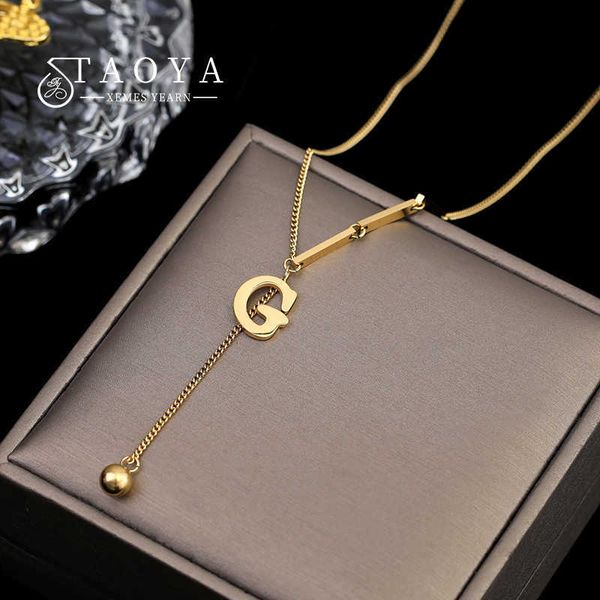 2021 classic g-letter tassel titanium steel necklace for woman korean fashion jewelry gothic party girl's clavicle chain, Silver
2021 classic g-letter tassel titanium steel necklace for woman korean fashion jewelry gothic party girl's clavicle chain, Silver