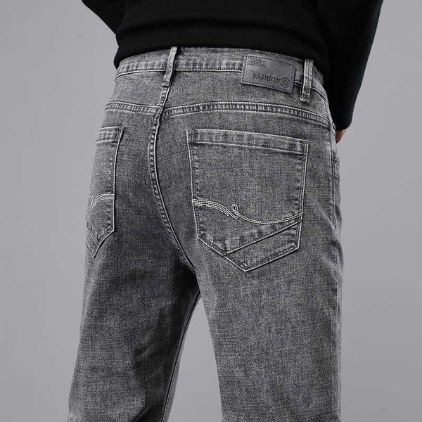 men's jeans autumn fit straight smoke grey stretch vintage washed slim pocket casual denim trousers male brand clothing 220923, Blue
men's jeans autumn fit straight smoke grey stretch vintage washed slim pocket casual denim trousers male brand clothing 220923, Blue