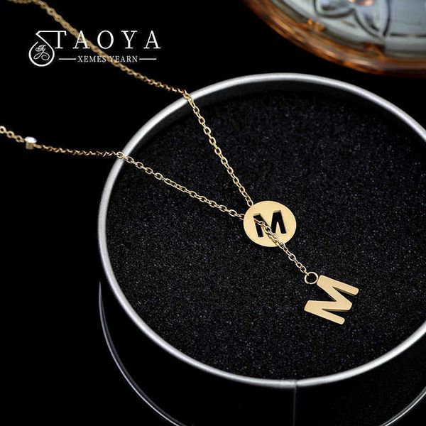 simple fashion m letter steel short pendant necklaces for woman jewelry neo goth girl's clavicle chain, Silver
simple fashion m letter steel short pendant necklaces for woman jewelry neo goth girl's clavicle chain, Silver