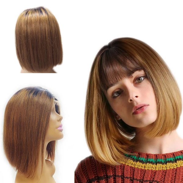 bob wig human hair density black short bobs lace front wigs pre plucked straight 10 inch, Black;brown
bob wig human hair density black short bobs lace front wigs pre plucked straight 10 inch, Black;brown