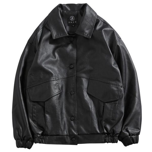 men's leather faux pu jacket men black soft motorcycle biker fashion coats male bomber pockets clothes 220924
men's leather faux pu jacket men black soft motorcycle biker fashion coats male bomber pockets clothes 220924