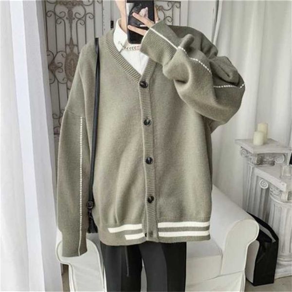 men's sweaters spring v neck sweater cardigans men korean style loose knitted solid single breasted cardigan gilet homme 220923, White;black
men's sweaters spring v neck sweater cardigans men korean style loose knitted solid single breasted cardigan gilet homme 220923, White;black