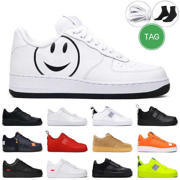 men women air running shoes black utility white wheat orange mens air''forces1''af1s casual shoes