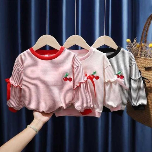 pullover girls spring long sleeve sweaters baby kids girls cherry embroidered children's pinstripe autumn cotton clothing p4 176 22092, Blue 
pullover girls spring long sleeve sweaters baby kids girls cherry embroidered children's pinstripe autumn cotton clothing p4 176 22092, Blue