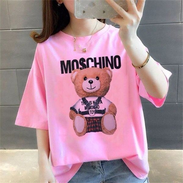 women's t-shirt letter print t shirts black fashion designer summer bear tshirt 100% cotton short sleeve tee mens clothes t-shirt for w, White
women's t-shirt letter print t shirts black fashion designer summer bear tshirt 100% cotton short sleeve tee mens clothes t-shirt for w, White