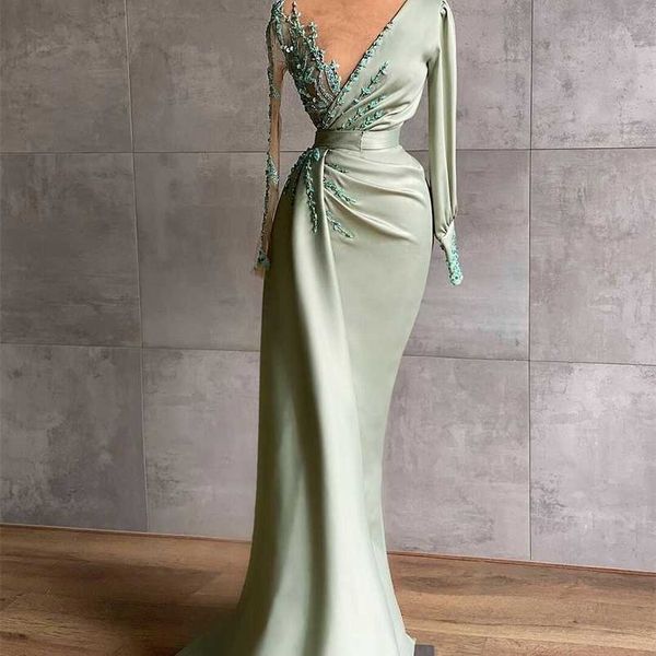 party dresses mint green sheer jewel neck beaded evening dresses long sleeve mermaid prom dress custom made women formal party gown 220923, White;black
party dresses mint green sheer jewel neck beaded evening dresses long sleeve mermaid prom dress custom made women formal party gown 220923, White;black