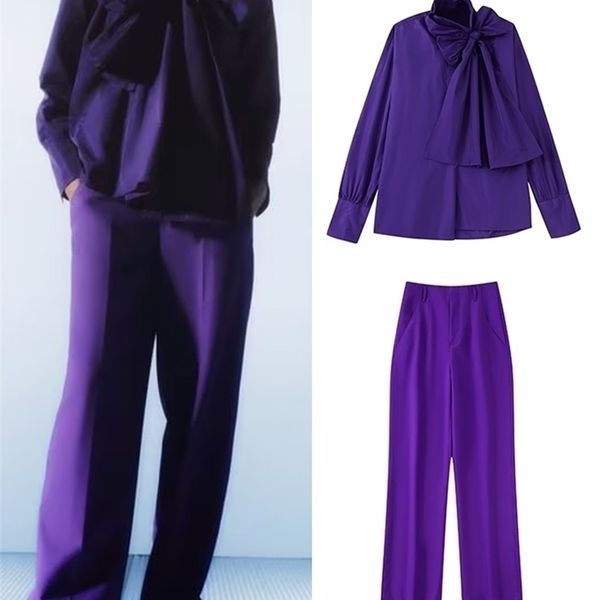 women's two piece pants traf spring autumn solid sets causal fashion long sleeved bow blouseswide leg street casual purple outwear 2209, White
women's two piece pants traf spring autumn solid sets causal fashion long sleeved bow blouseswide leg street casual purple outwear 2209, White