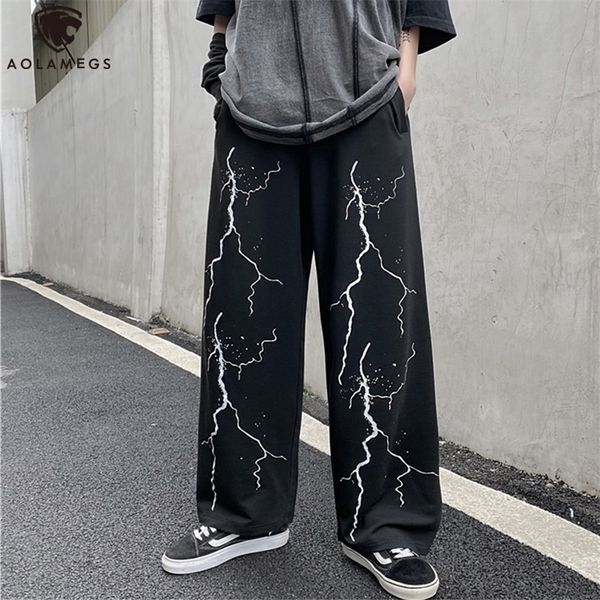 men's pants aolamegs lightning skeleton print gothic men loose casual wide leg trousers high street cool sweatpants couple streetwear 2, Black
men's pants aolamegs lightning skeleton print gothic men loose casual wide leg trousers high street cool sweatpants couple streetwear 2, Black