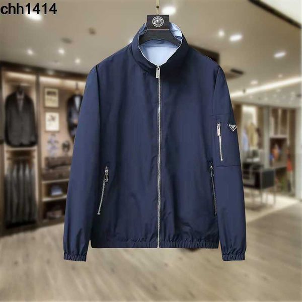 the latest men's thin coat in spring and autumn double-sided wear p family triangle elevation version casual stand collar trench jacket, Black
the latest men's thin coat in spring and autumn double-sided wear p family triangle elevation version casual stand collar trench jacket, Black