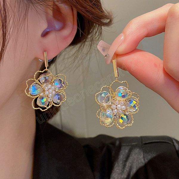 french imitation pearl crystal flowers dangle earrings fashion classic luxury earrings women jewelry gifts, Silver
french imitation pearl crystal flowers dangle earrings fashion classic luxury earrings women jewelry gifts, Silver