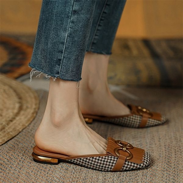 slippers women retro casual shoes for woman summer slipon ladies slides metal buckle low heel sandals shoe chaussure femme 220923, Black
slippers women retro casual shoes for woman summer slipon ladies slides metal buckle low heel sandals shoe chaussure femme 220923, Black