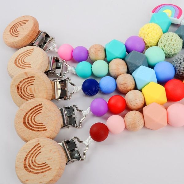 newborn baby silica gel bead pacifier holders wooden teethers safe infant toddler toys rainbow teether chain clips
newborn baby silica gel bead pacifier holders wooden teethers safe infant toddler toys rainbow teether chain clips