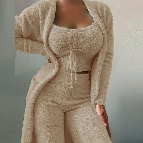 women's two piece pants soft fuzzy solid women three set autumn winter fashion outfits casual plush laceup vestlong cardigantrousers su, White
women's two piece pants soft fuzzy solid women three set autumn winter fashion outfits casual plush laceup vestlong cardigantrousers su, White
