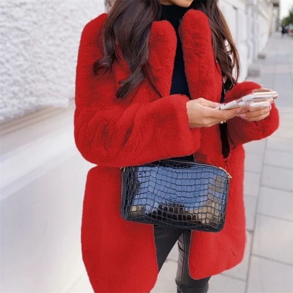 womens jackets winter warm faux fur coat thick middle long overcoat turn down collar female casaco feminino 220926, Black;brown
womens jackets winter warm faux fur coat thick middle long overcoat turn down collar female casaco feminino 220926, Black;brown