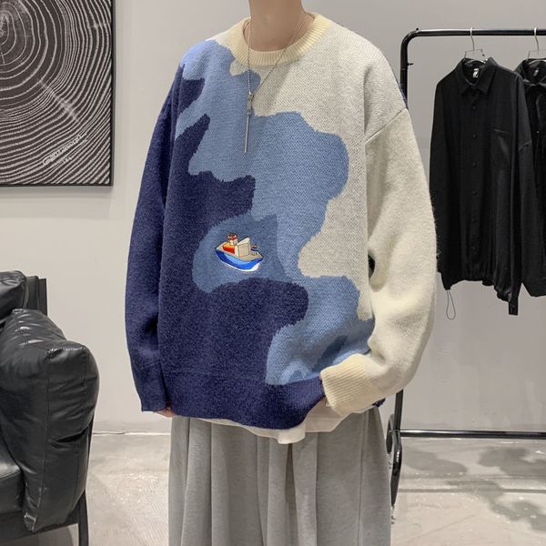 men's sweaters privathinker autumn gradient round neck sweater for men loose korean clothing male casual fashion knitted pullovers 2209, White;black
men's sweaters privathinker autumn gradient round neck sweater for men loose korean clothing male casual fashion knitted pullovers 2209, White;black