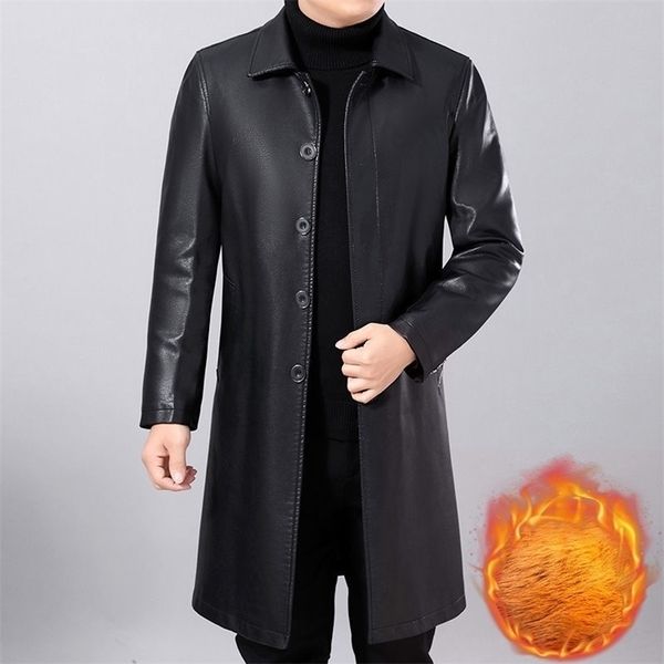 men's leather faux leather men's clothingwinter middle-aged lapel long-sleeved single-breasted thermal pu coat male leather jacket, Black
men's leather faux leather men's clothingwinter middle-aged lapel long-sleeved single-breasted thermal pu coat male leather jacket, Black