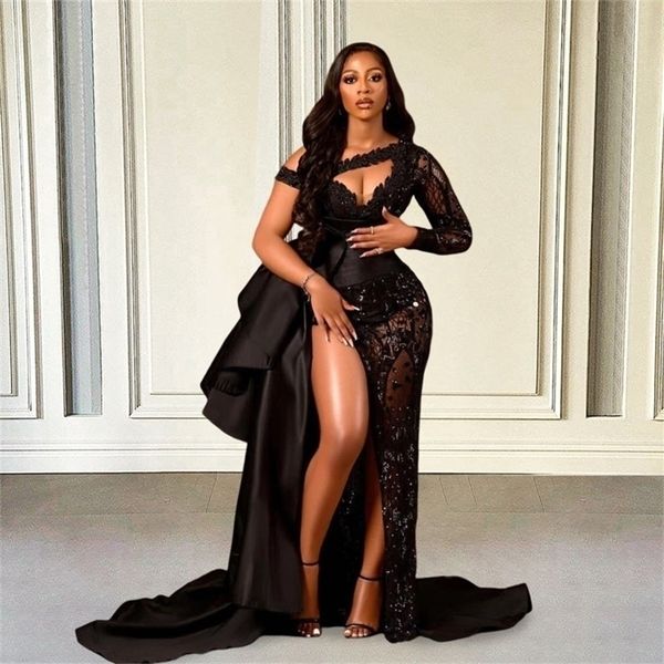 party dresses black prom dresses luxury gown mermaid glitter long sleeve high slit with train elegant women formal evening party gowns 22092, White;black
party dresses black prom dresses luxury gown mermaid glitter long sleeve high slit with train elegant women formal evening party gowns 22092, White;black