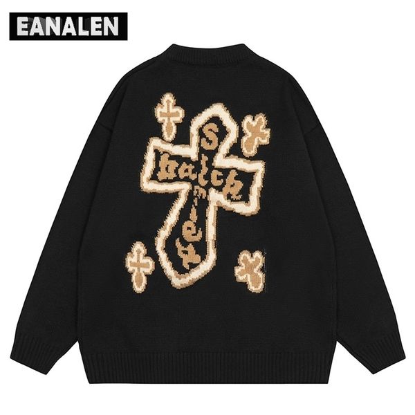 men's sweaters harajuku black cross oversized jumper sweater pullover men's vintage y2k punk gothic grandpa ugly knit sweater wome, White;black
men's sweaters harajuku black cross oversized jumper sweater pullover men's vintage y2k punk gothic grandpa ugly knit sweater wome, White;black