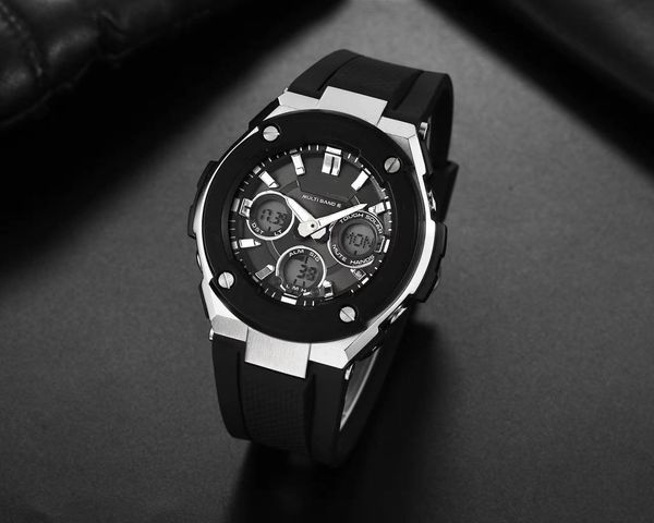 men's multifunctional waterproof 300series led dual display casual sports watch electronic digital world clock full hand operation, Slivery;brown
men's multifunctional waterproof 300series led dual display casual sports watch electronic digital world clock full hand operation, Slivery;brown