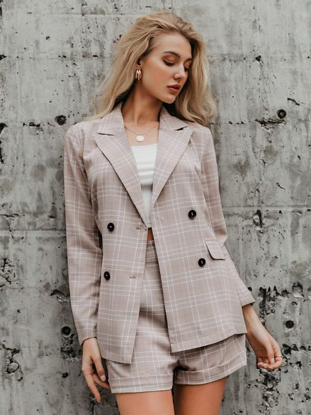 women's suits blazers blazer women suits double breasted plaid casual female blazer shorts set elegant office ladies blazers sets 22092, White;black
women's suits blazers blazer women suits double breasted plaid casual female blazer shorts set elegant office ladies blazers sets 22092, White;black
