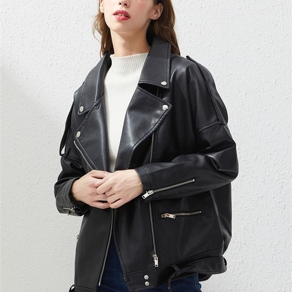 women's jackets fitaylor pu faux leather jacket women loose sashes casual biker jackets outwear female bf style black leather jacket c, Black;brown
women's jackets fitaylor pu faux leather jacket women loose sashes casual biker jackets outwear female bf style black leather jacket c, Black;brown