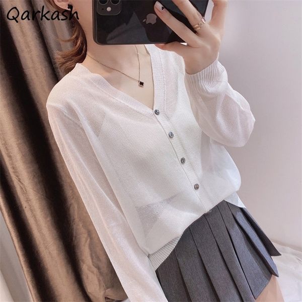 women's knits tees cardigan women thin summer simple korean style elegant comfortable knitting chic sweater all match soft single breas, White
women's knits tees cardigan women thin summer simple korean style elegant comfortable knitting chic sweater all match soft single breas, White