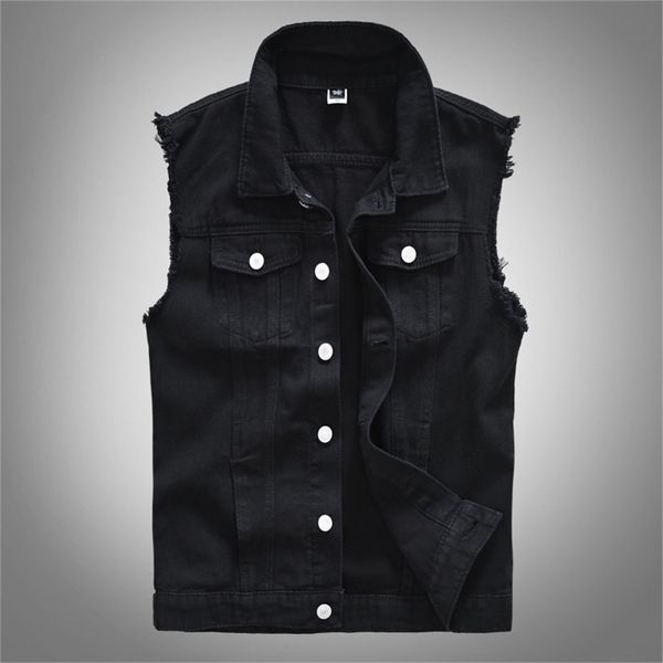 men s vests fashion casual black hooded sleeveless denim jacket street punk style multiple size options m 6xl 220926, Black;white
men s vests fashion casual black hooded sleeveless denim jacket street punk style multiple size options m 6xl 220926, Black;white