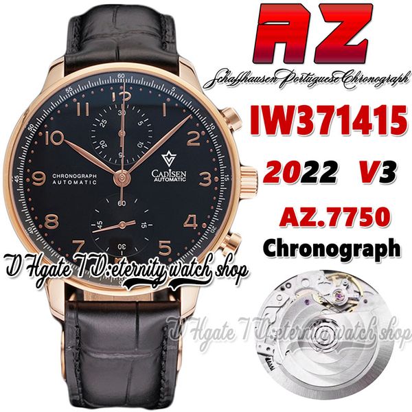 azf v3 zf371415 a7750 automatic chronograph mens watch black dial number markers rose gold case black leather strap 2022 super edition satch, Slivery;brown
azf v3 zf371415 a7750 automatic chronograph mens watch black dial number markers rose gold case black leather strap 2022 super edition satch, Slivery;brown