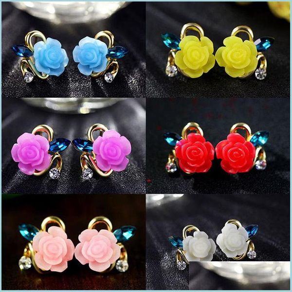 stud beauty earrings alloy rose flower stud with crystal cute resin ear jewelry women girls wedding party 3541 q2 drop delivery 2021 d dh3ed, Golden;silver
stud beauty earrings alloy rose flower stud with crystal cute resin ear jewelry women girls wedding party 3541 q2 drop delivery 2021 d dh3ed, Golden;silver