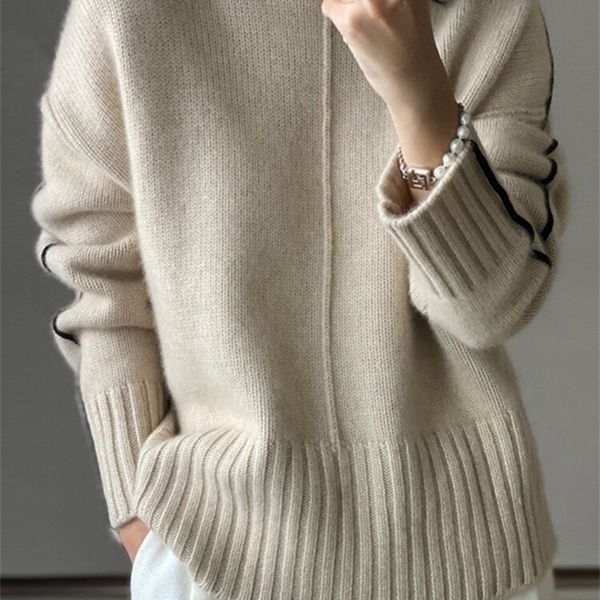 womens sweaters autumn winter 100 shmere wool turtleneck sweater women loose thick soft warm color matching knitted bottoming shirt female 2, White;black
womens sweaters autumn winter 100 shmere wool turtleneck sweater women loose thick soft warm color matching knitted bottoming shirt female 2, White;black